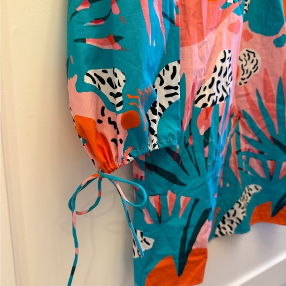 NWT mini dress or swimsuit cover up by Celina Moon size small in Tropical design - Picture 4 of 6